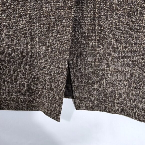 JUSTIN TAYLOR Tweed Pencil Skirt DARK BROWN plus size 16W Academia Preppy Lined - Picture 7 of 7